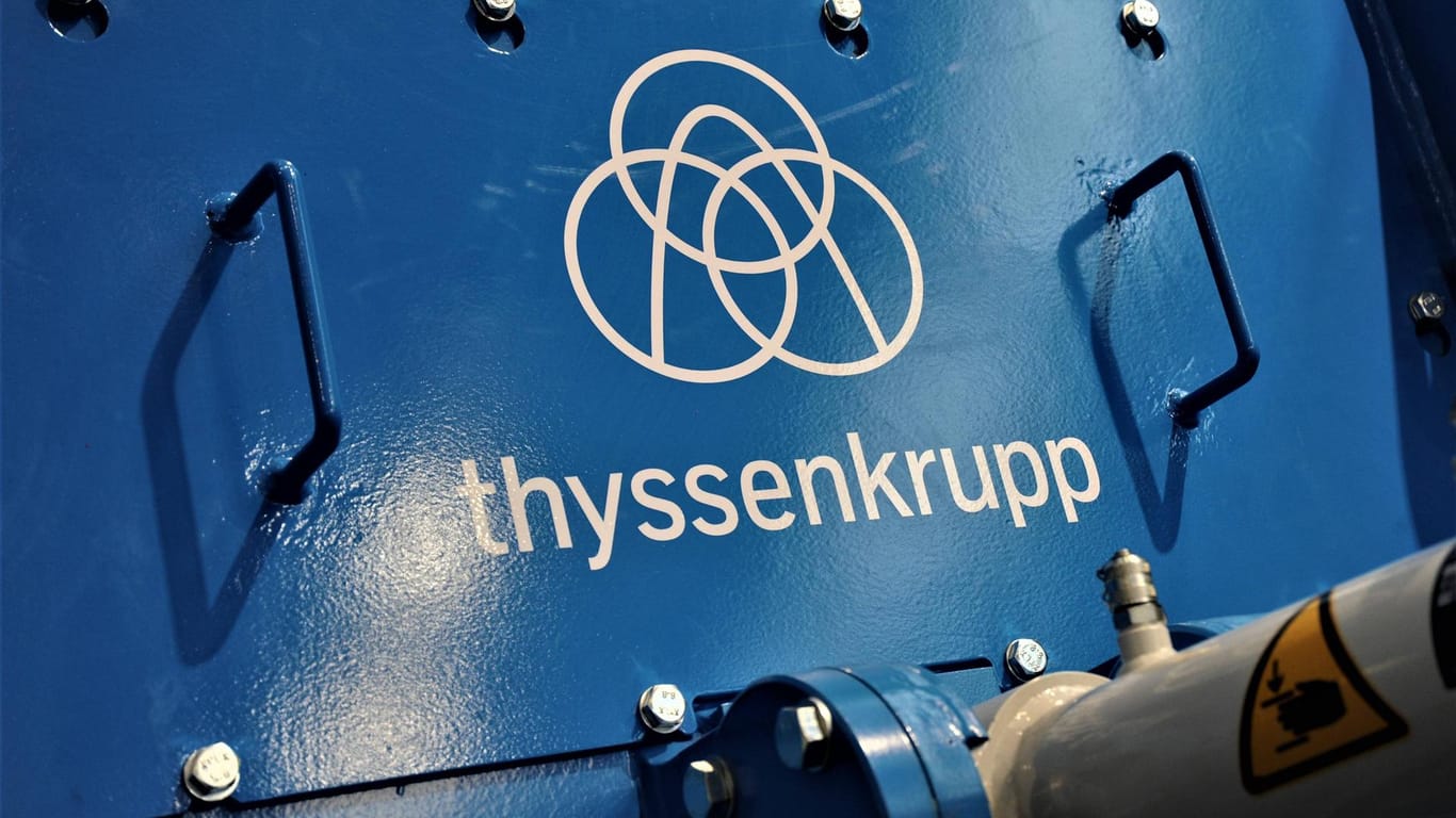 Logo von Thyssenkrupp: Der Konzern entstand aus der Fusion der Friedrich Krupp AG Hoesch-Krupp mit der Thyssen AG.