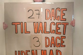 "27 dage til valget, 3 dage uden mad" ("27 Tage bis zur Wahl, drei Tage ohne Essen"): Der 19-jährige Däne Mikkel Brix ist im Kampf gegen die Klimakrise ist den Hungerstreik getreten.