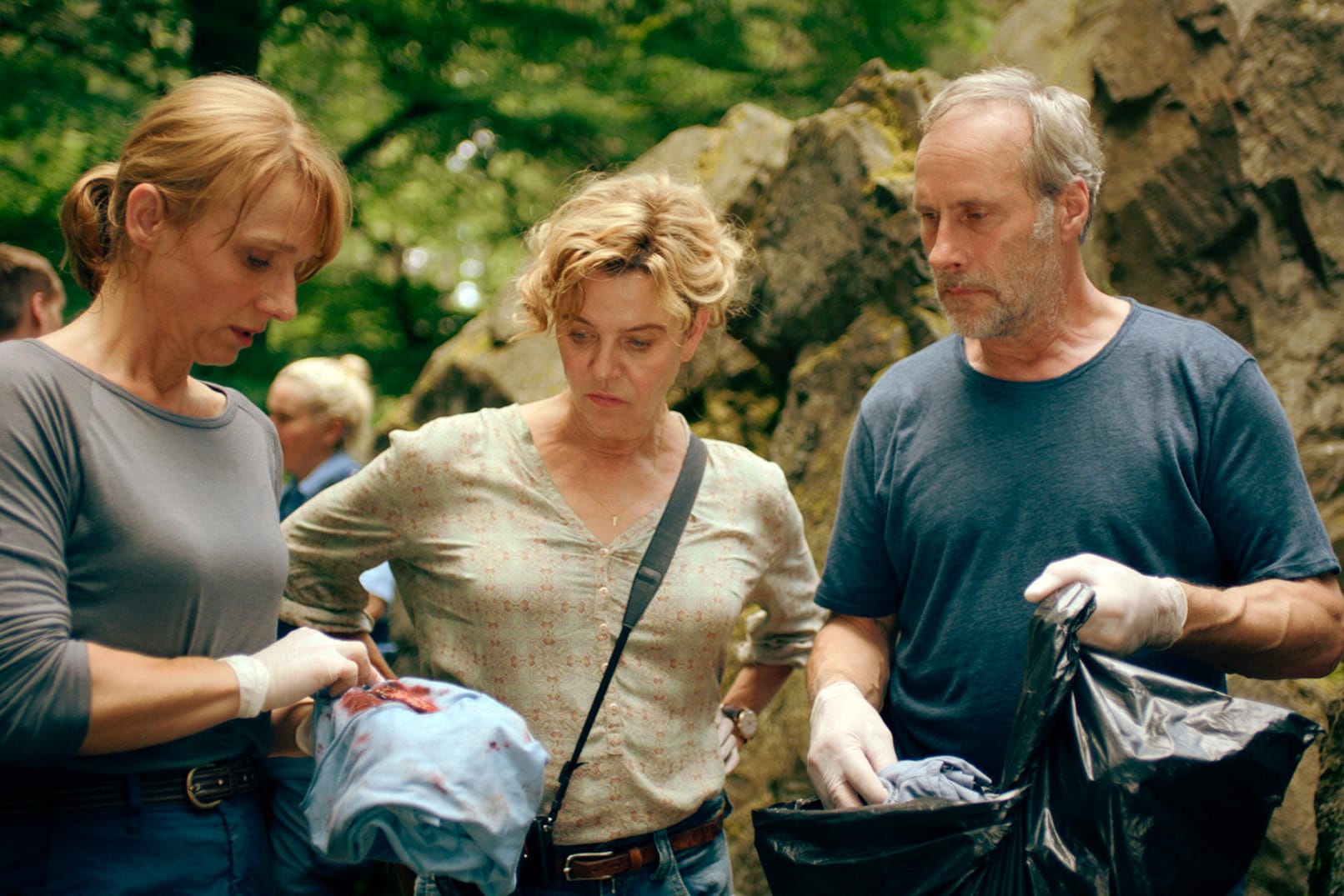 "Tatort: Das Monster von Kassel": Constanze Lauritzen (Christina Große, l-r), Anna Janneke (Margarita Broich) und Paul Brix (Wolfram Koch).