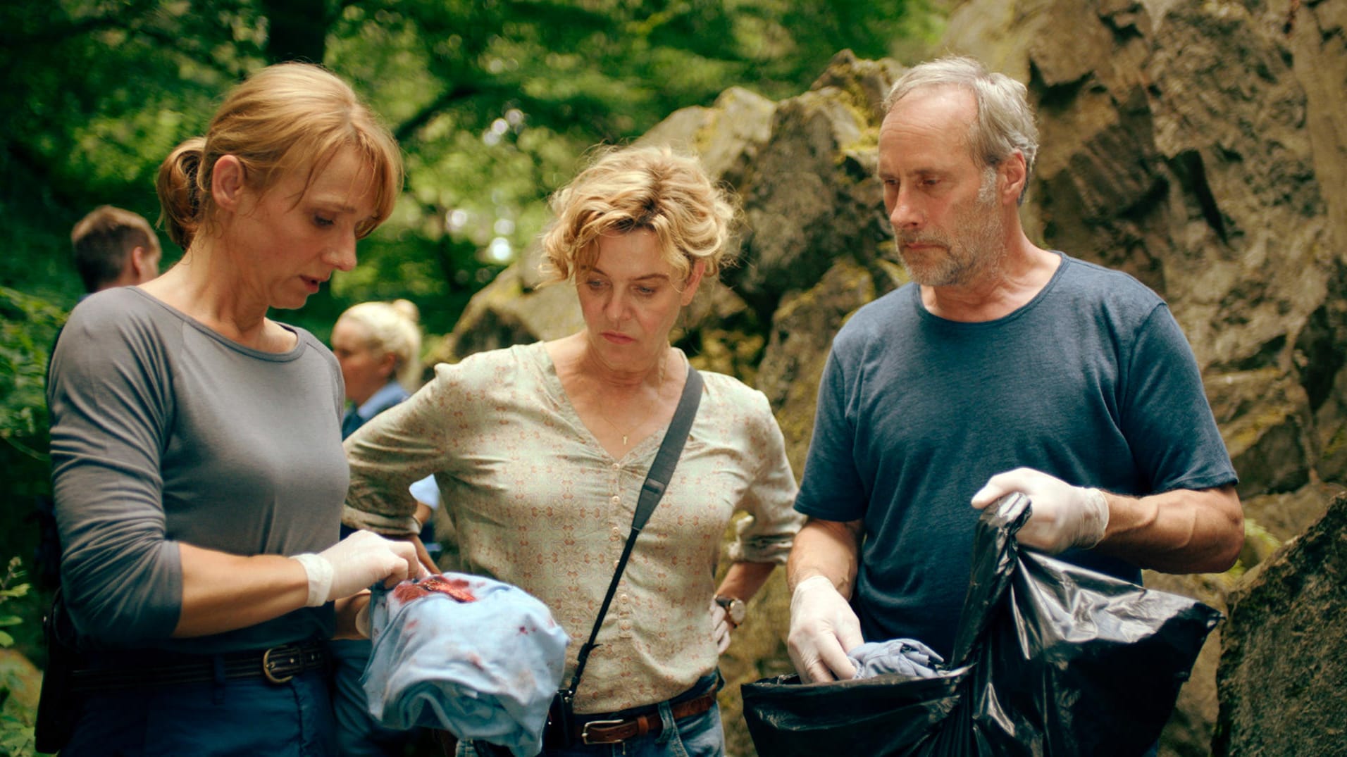 "Tatort: Das Monster von Kassel": Constanze Lauritzen (Christina Große, l-r), Anna Janneke (Margarita Broich) und Paul Brix (Wolfram Koch).