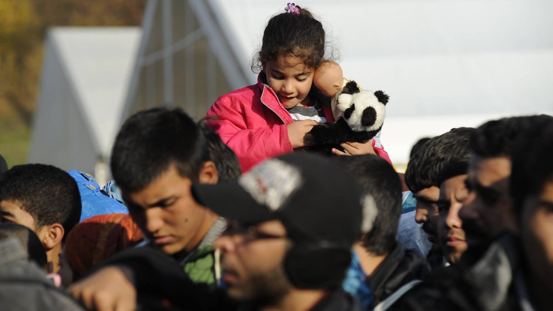 Flüchtlinge an einem Grenzübergang in Österreich:Jeder Asylbewerber in Niederösterreich soll "neben den üblichen Verwaltungsunterlagen" die "Zehn Gebote der Zuwanderung" erhalten.