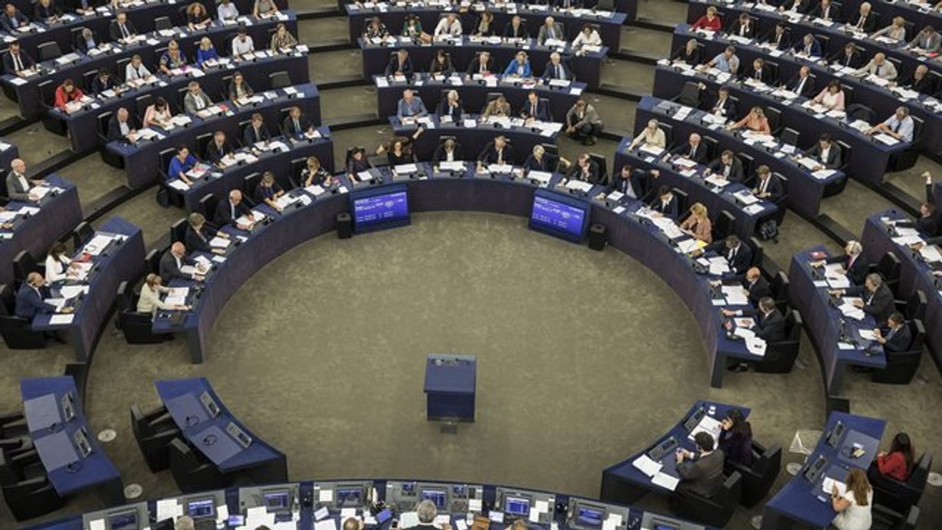 Mitglieder des Europäischen Parlaments nehmen an einer Abstimmung teil.