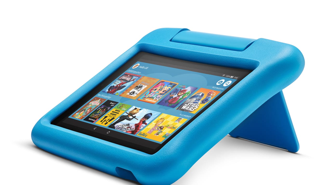 Amazon Tablet Fire 7 Kids Edition: Es steckt in einem stabilen Rahmen.
