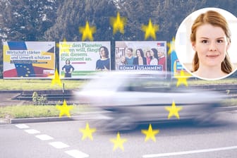 Wahlplakate der Parteien zur Europawahl: Gastautorin Jenna Behrends vermisst Zukunftsthemen in den Debatten vor der Wahl.