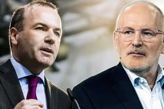 Manfred Weber und Frans Timmermans: Die beiden Kontrahenten sprachen am Donnerstagabend im TV-Duell.