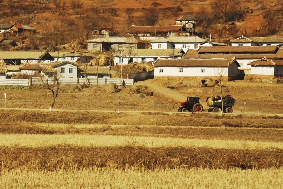 Ein Traktor auf einem Acker in Nordkorea (Symbolbild): Das Land leidet eigenen Angaben zufolge unter der schlimmsten Dürre seit mehr als 100 Jahren.