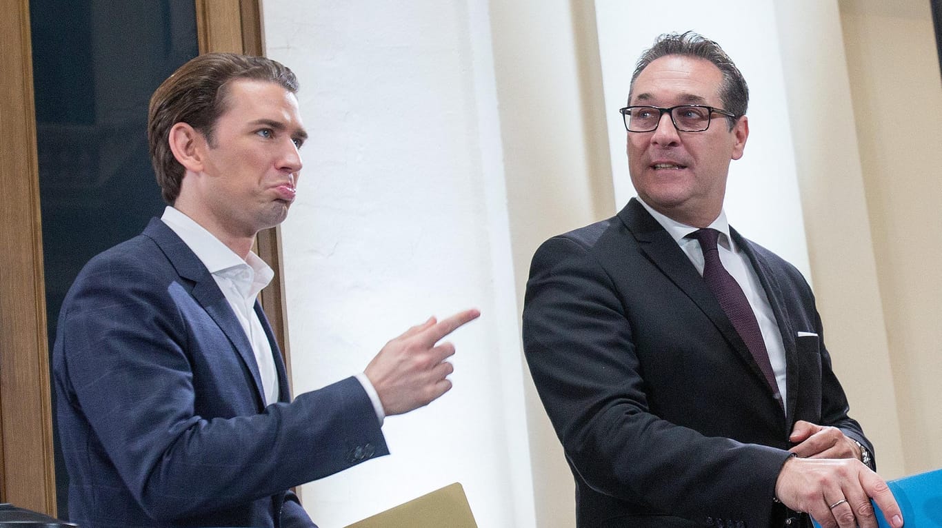 Österreichs Kanzler Sebastian Kurz und FPÖ-Chef Heinz-Christian Strache: Am Mittag will sich Kurz zu den Videoaufnahmen äußern.