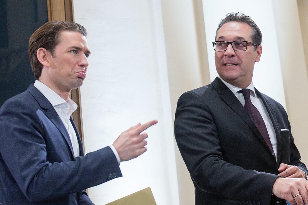 Österreichs Kanzler Sebastian Kurz und FPÖ-Chef Heinz-Christian Strache: Am Mittag will sich Kurz zu den Videoaufnahmen äußern.