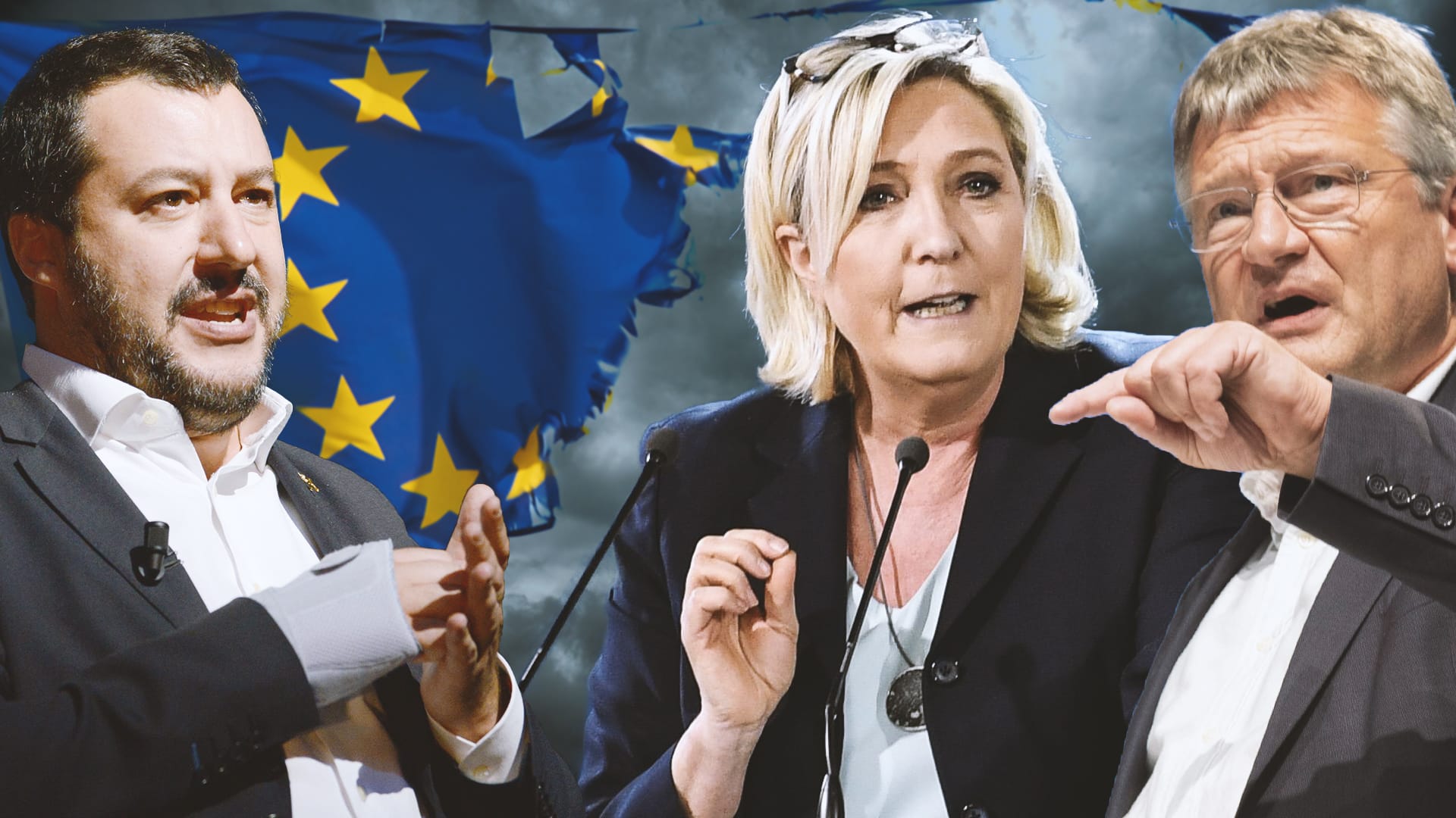 Salvini, Le Pen und Meuthen: Am Samstag treffen sich die EU-feindlichen Parteien in Italien.