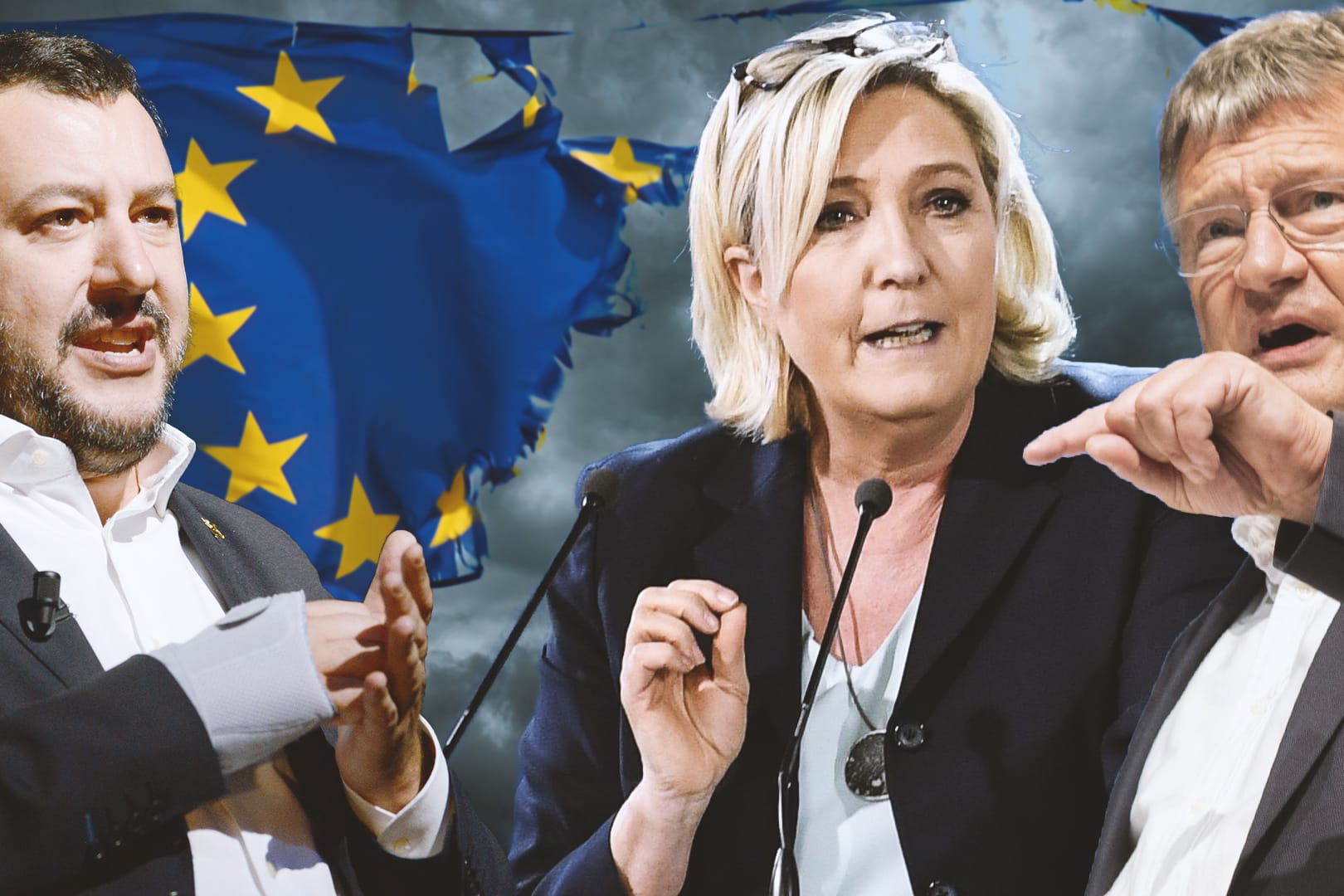 Salvini, Le Pen und Meuthen: Am Samstag treffen sich die EU-feindlichen Parteien in Italien.