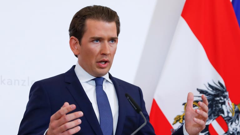 Wien: Sebastian Kurz, Bundeskanzler von Österreich, spricht bei einer Pressekonferenz im Bundeskanzleramt und gibt Neuwahlen bekannt.