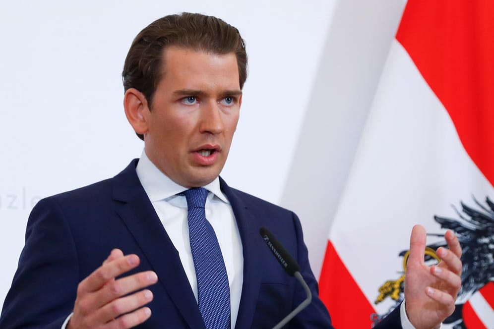 Wien: Sebastian Kurz, Bundeskanzler von Österreich, spricht bei einer Pressekonferenz im Bundeskanzleramt und gibt Neuwahlen bekannt.