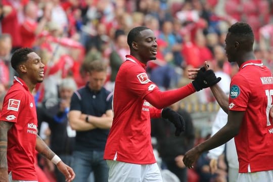 Zog sich den Unmut von Julian Nagelsmann zu: Mainz-Torschütze Jean-Philippe Mateta (M).