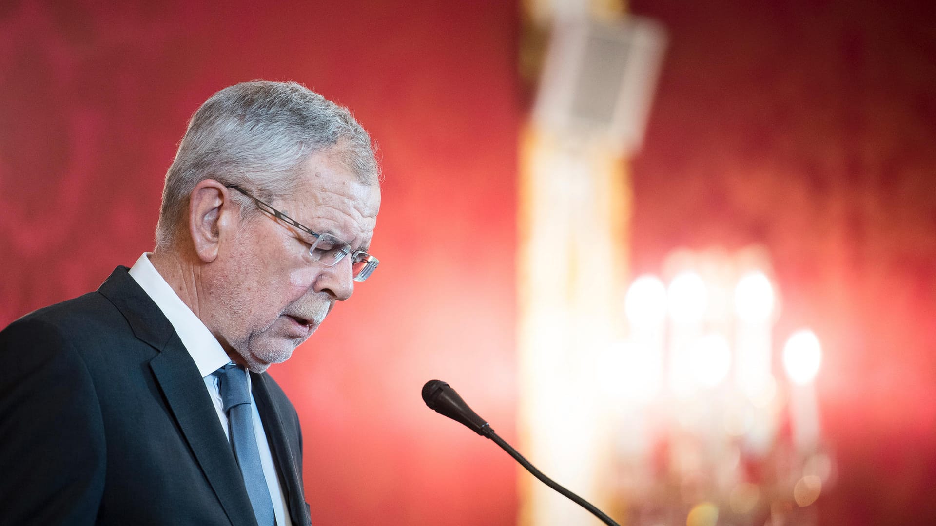 Alexander Van der Bellen bei seiner Pressekonferenz in der Wiener Hofburg.