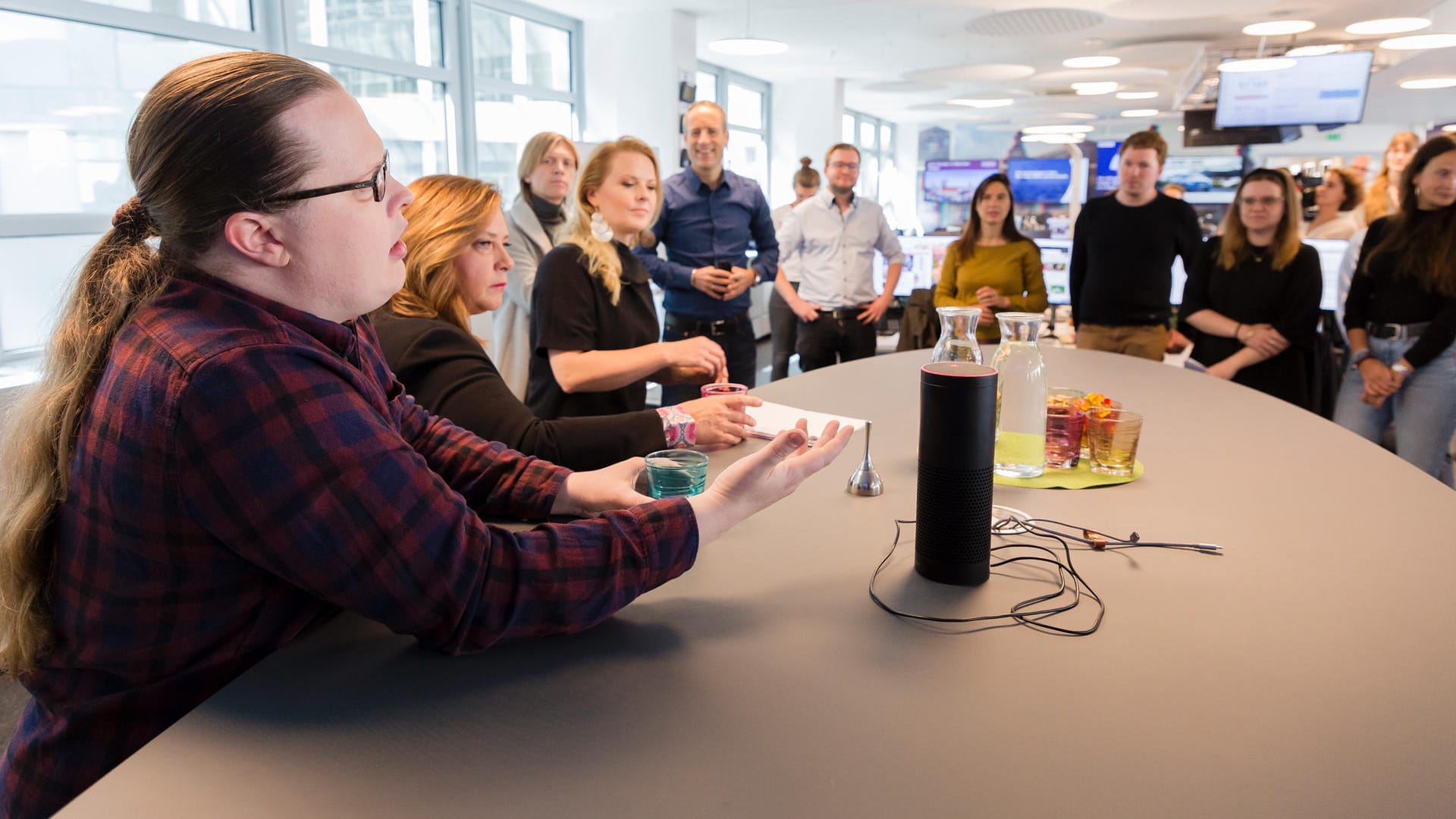 V.l.: Angelo, Kathy, Patricia und John Kelly: Die vier besuchten die t-online.de-Redaktion in Berlin.