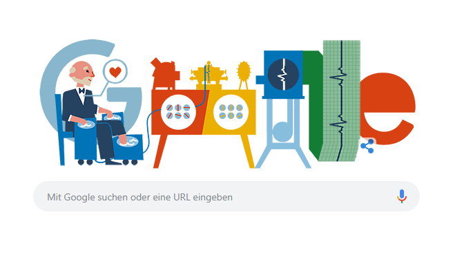 Das Google Doodle vom 21. Mai 2019 erinnert an Willem Einthoven.