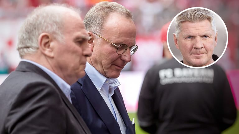 Präsident Uli Hoeneß und Vorstandsvorsitzender Karl-Heinz Rummenigge am letzten Bundesliga-Spieltag.