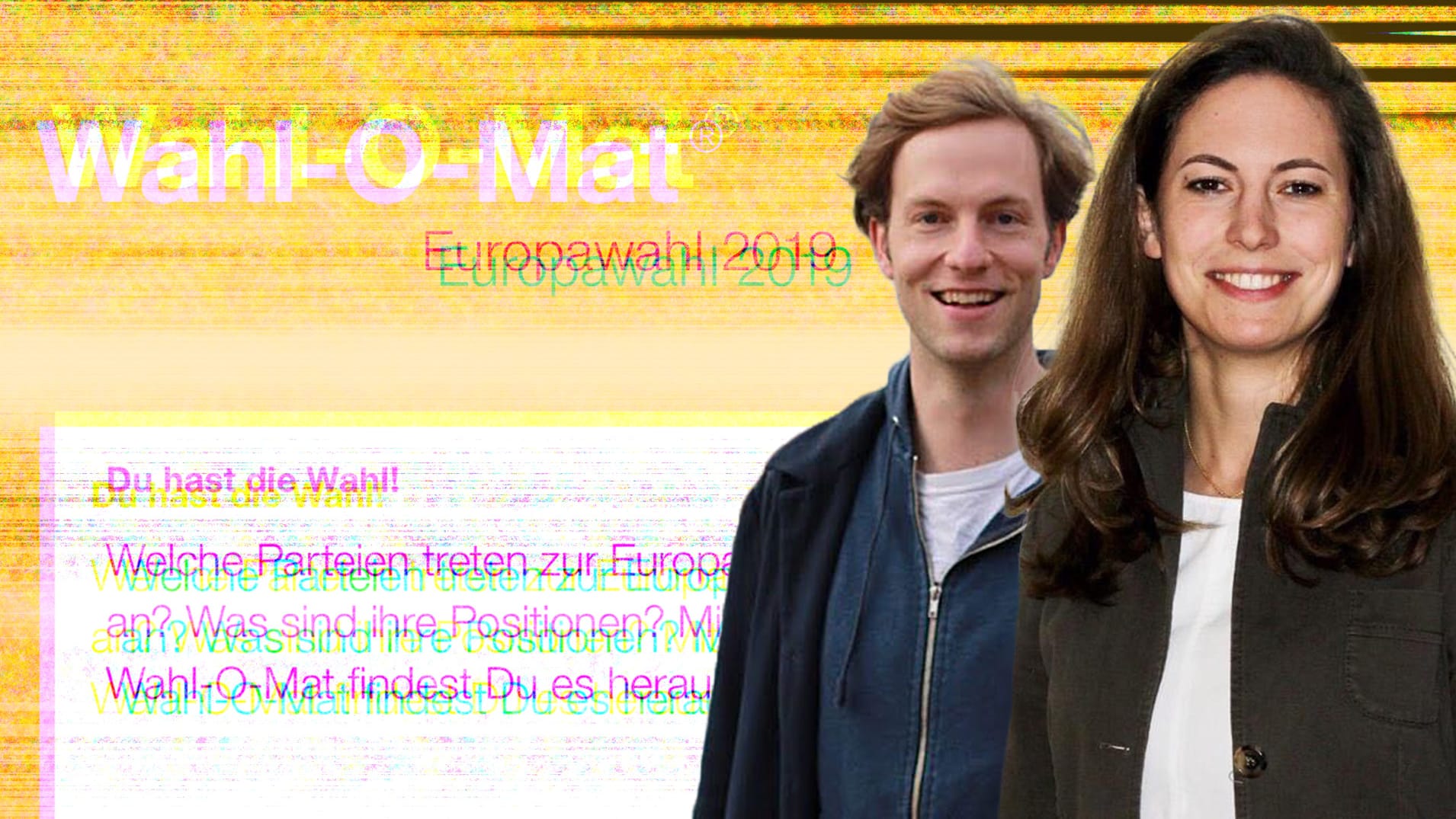 Volt-Politiker Damian Boeselager und Valerie Sternberg: Ihre Partei sorgte dafür, dass der Wahl-O-Mat aktuell offline ist.