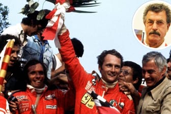 Langjähriger Wegbegleiter von Niki Lauda (M.): Fotograf Rainer Schlegelmilch.