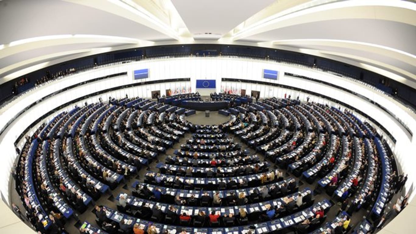 Blick in den Plenarsaal des Europaparlaments in Straßburg.