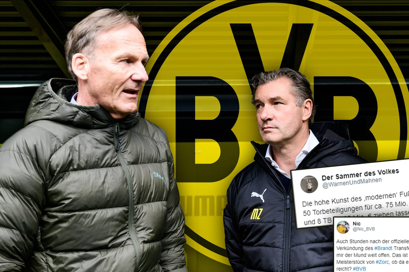 Die BVB-Zukunft fest im Blick: Boss Hans-Joachim Watzke (l.) und Manager Michael Zorc.