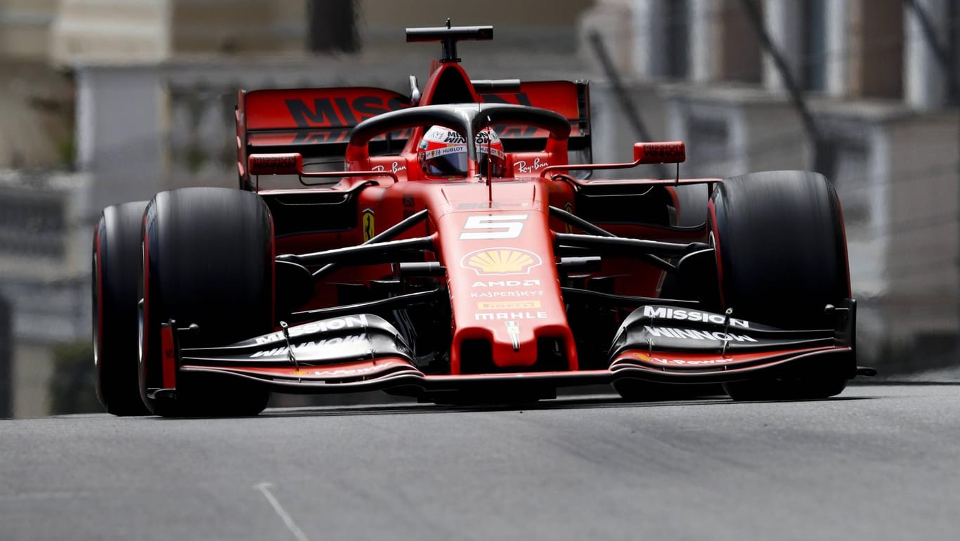 Vettel auf der Strecke in Monaco.