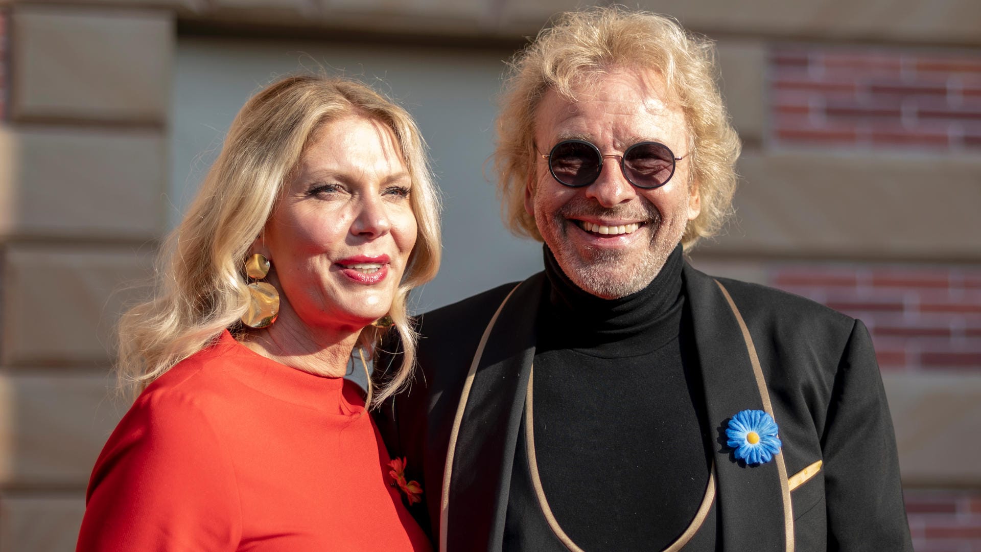 Bester Laune: Moderator Thomas Gottschalk und seine neue Freundin Karina Mroß.