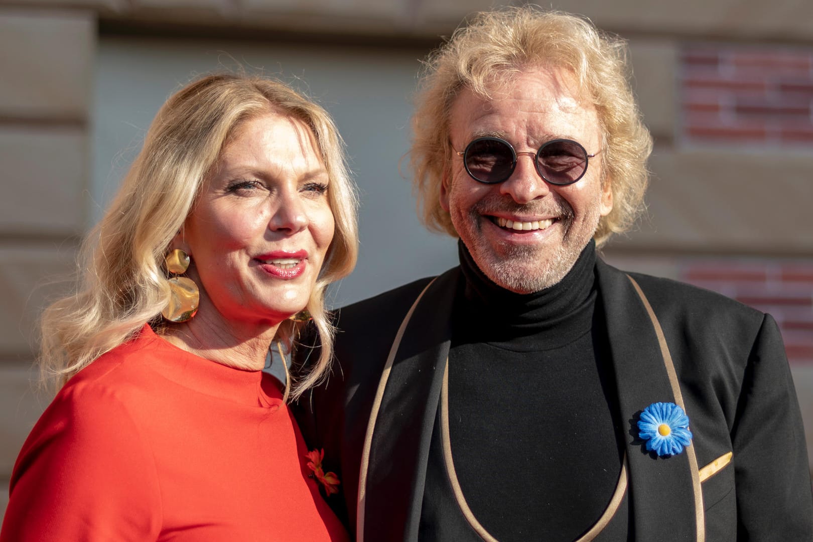 Bester Laune: Moderator Thomas Gottschalk und seine neue Freundin Karina Mroß.