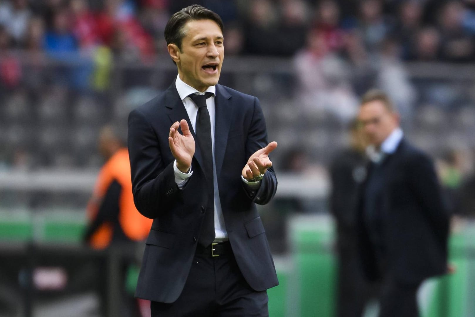 FCB-Trainer Niko Kovac konnte zufrieden sein, Leipzig-Coach Ralph Rangnick (Hintergrund) war bedient.