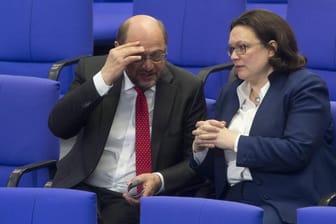 Martin Schulz und Andrea Nahles im Bundestag: Der frühere Kanzlerkandidat will angeblich Fraktionschef werden.