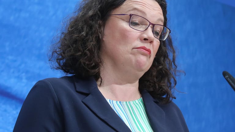 Andrea Nahles: Die SPD-Chefin schließt ihren eigenen Rücktritt aus. Sie will die Verantwortung tragen, die sie durch die Wahlniederlagen verspüre.