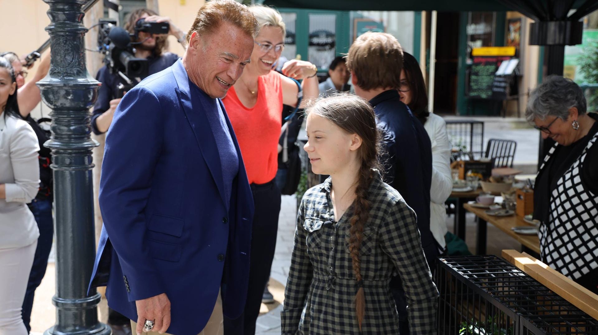 Arnold Schwarzenegger und Greta Thunberg: Beide setzen sich für Klimaschutz ein. Arnold Schwarzenegger und Greta Thunberg: Beide setzen sich für Klimaschutz ein.