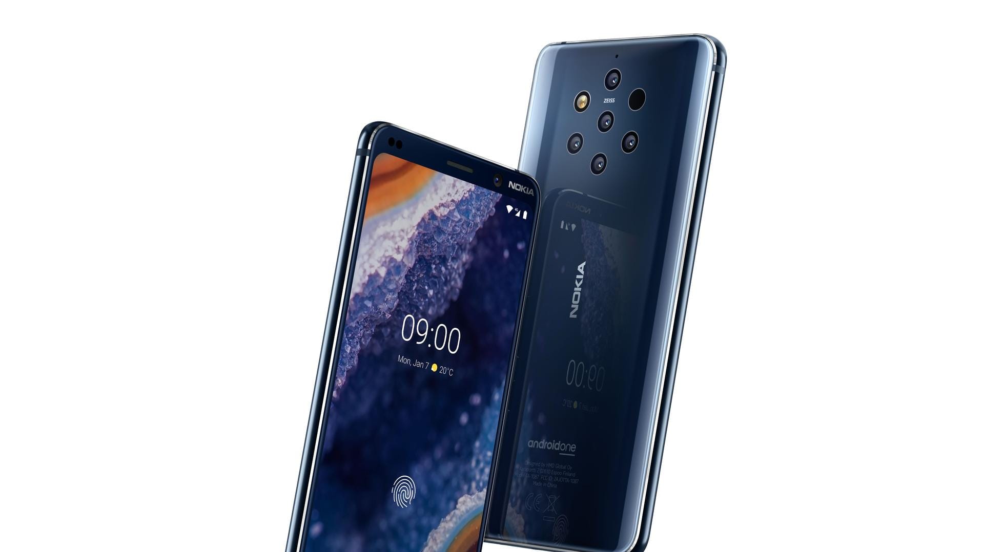 Das Herstellerbild zeigt das Nokia 9 PureView einmal von hinten und von vorne: Das neue Nokia-Flaggschiff ist seit März für 649 Euro erhältlich.