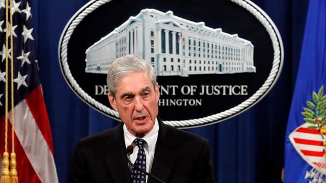 Robert Mueller, Sonderermittler in der Russlandaffäre, spricht im US-Justizministerium.