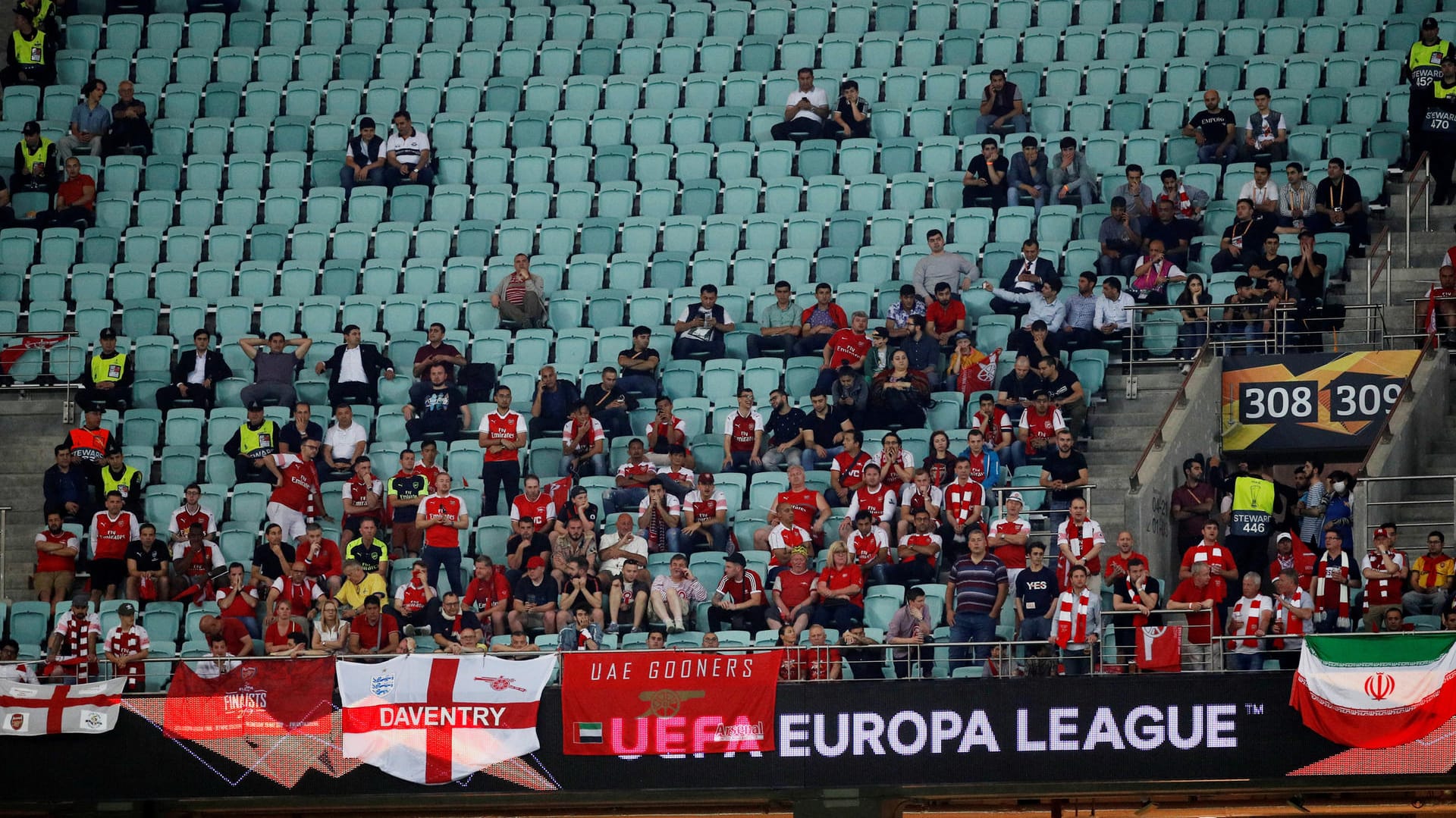 Trotz Europa-League-Finale: Viele freie Stadion in Baku.