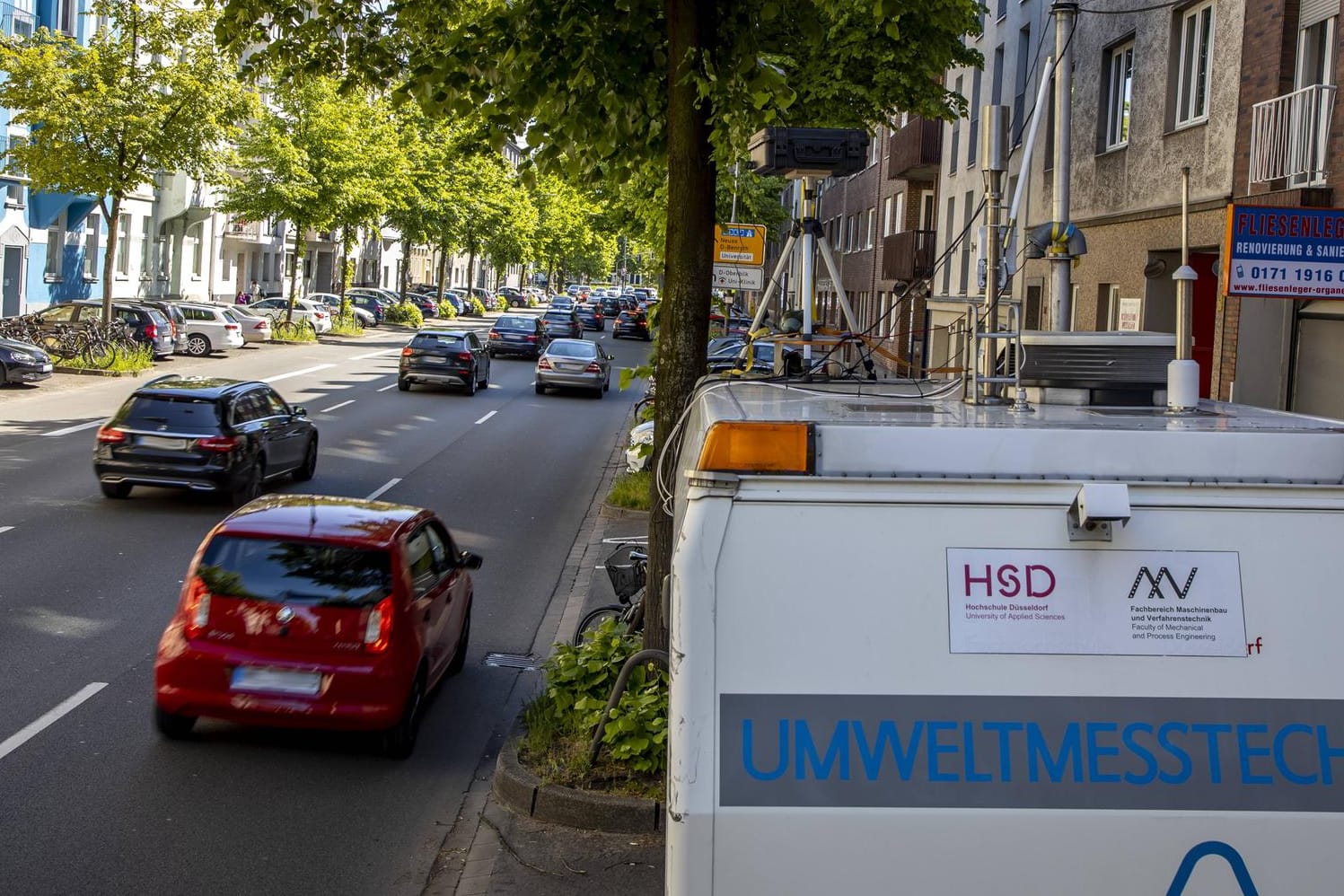 Luftmessstation in Düsseldorf: Dieselfahrverbote bleiben in Deutschland ein Thema.