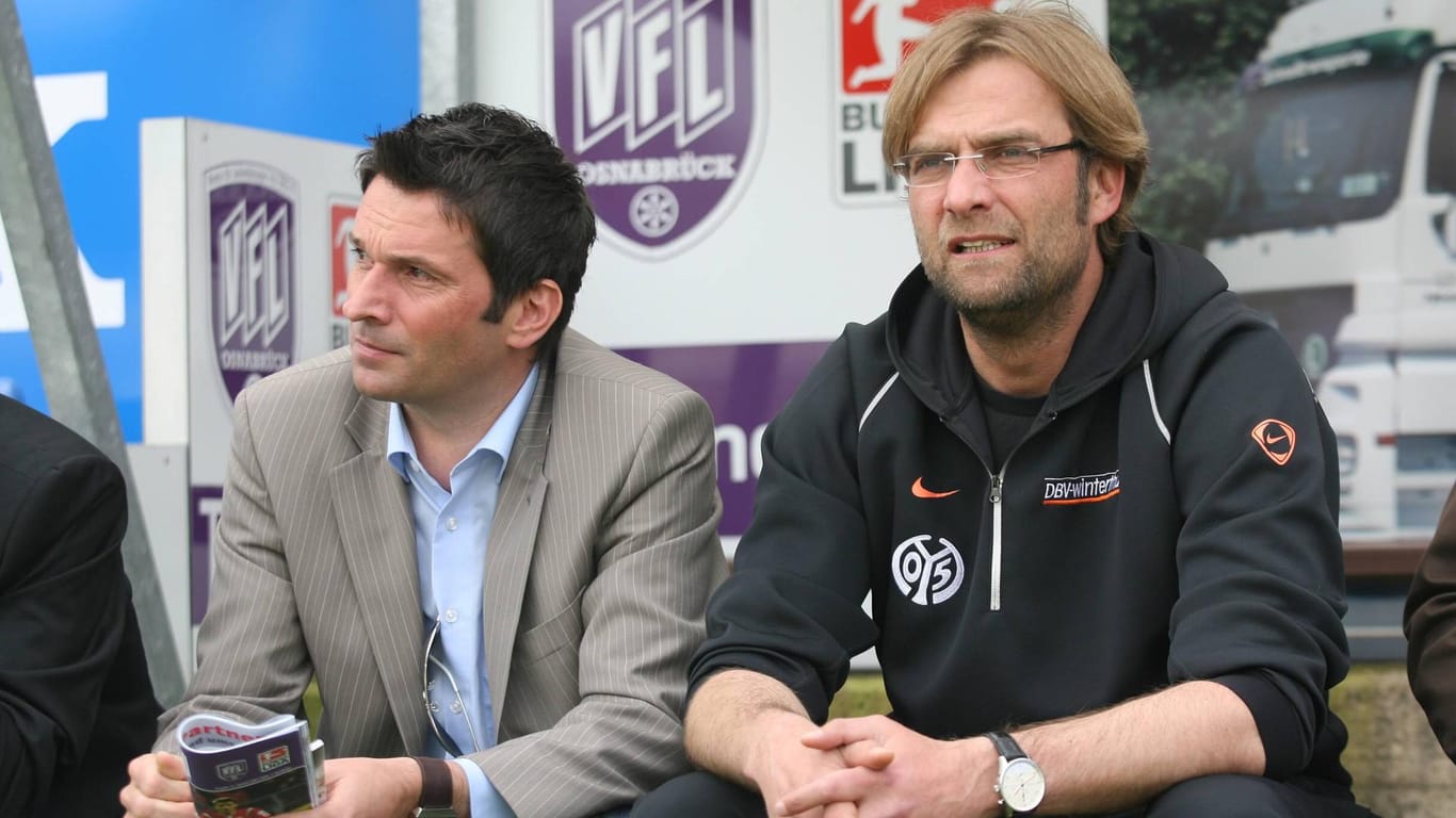 Erfolgsduo in Mainz: Mit dem Verein stiegen Heidel (l.) und Klopp 2004 gemeinsam in die Bundesliga auf.