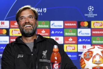 Bester Laune: Liverpool-Coach Jürgen Klopp bei der Pressekonferenz vor dem Champions-League-Finale.