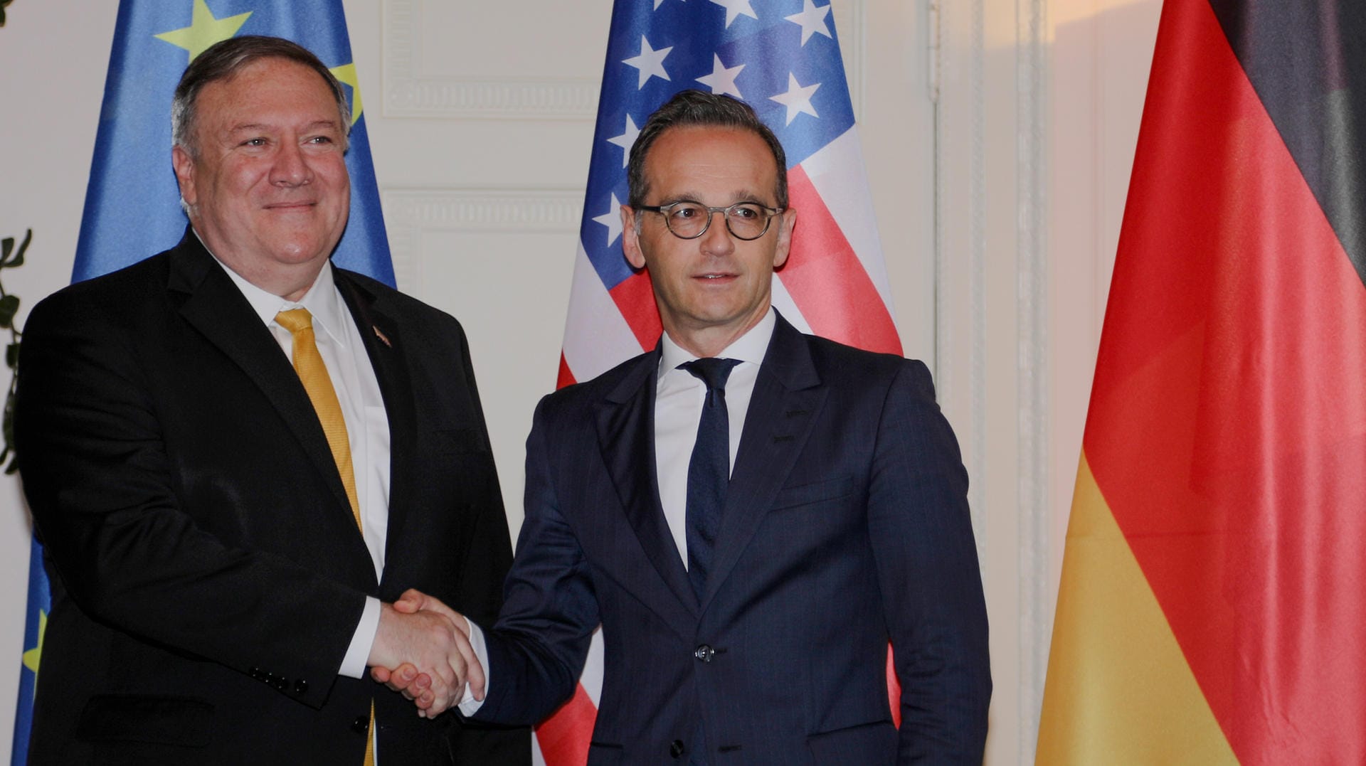 Mike Pompeo und Heiko Maas (r.): Das Gespräch der beiden Außenminister zeigte, dass es viele Differenzen zwischen den USA und Deutschland gibt.