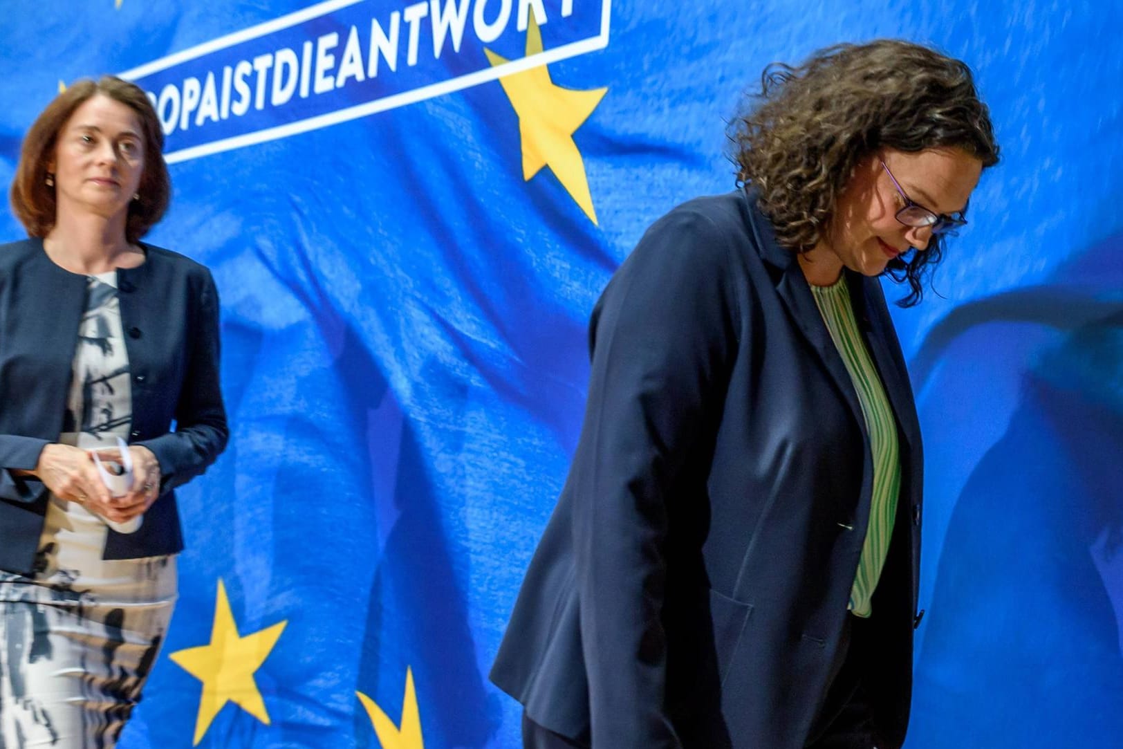 EU-Spitzenkandidatin Katarina Barley und Andrea Nahles nach dem Debakel bei der Europawahl: Ihr Nachfolger übernimmt eine zutiefst verunsicherte Partei.