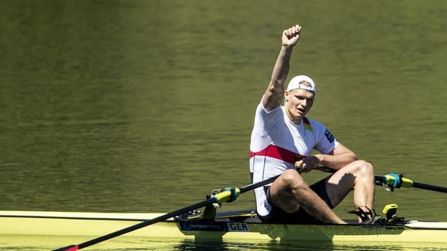 Oliver Zeidler feiert seinen EM-Sieg in Luzern.
