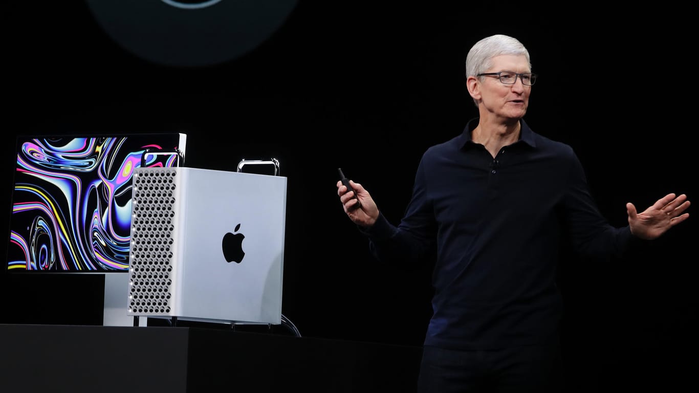 Mac pro für 6000 Dollar: Apple-Chef Tim Cook auf der Entwicklerkonferenz WWDC 2019 in San Jose.