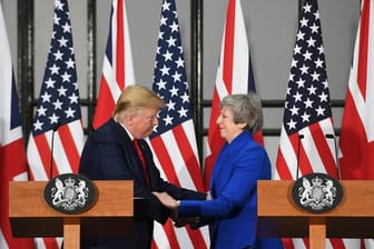 Theresa May und Donald Trump während ihrer gemeinsamen Pressekonferenz.