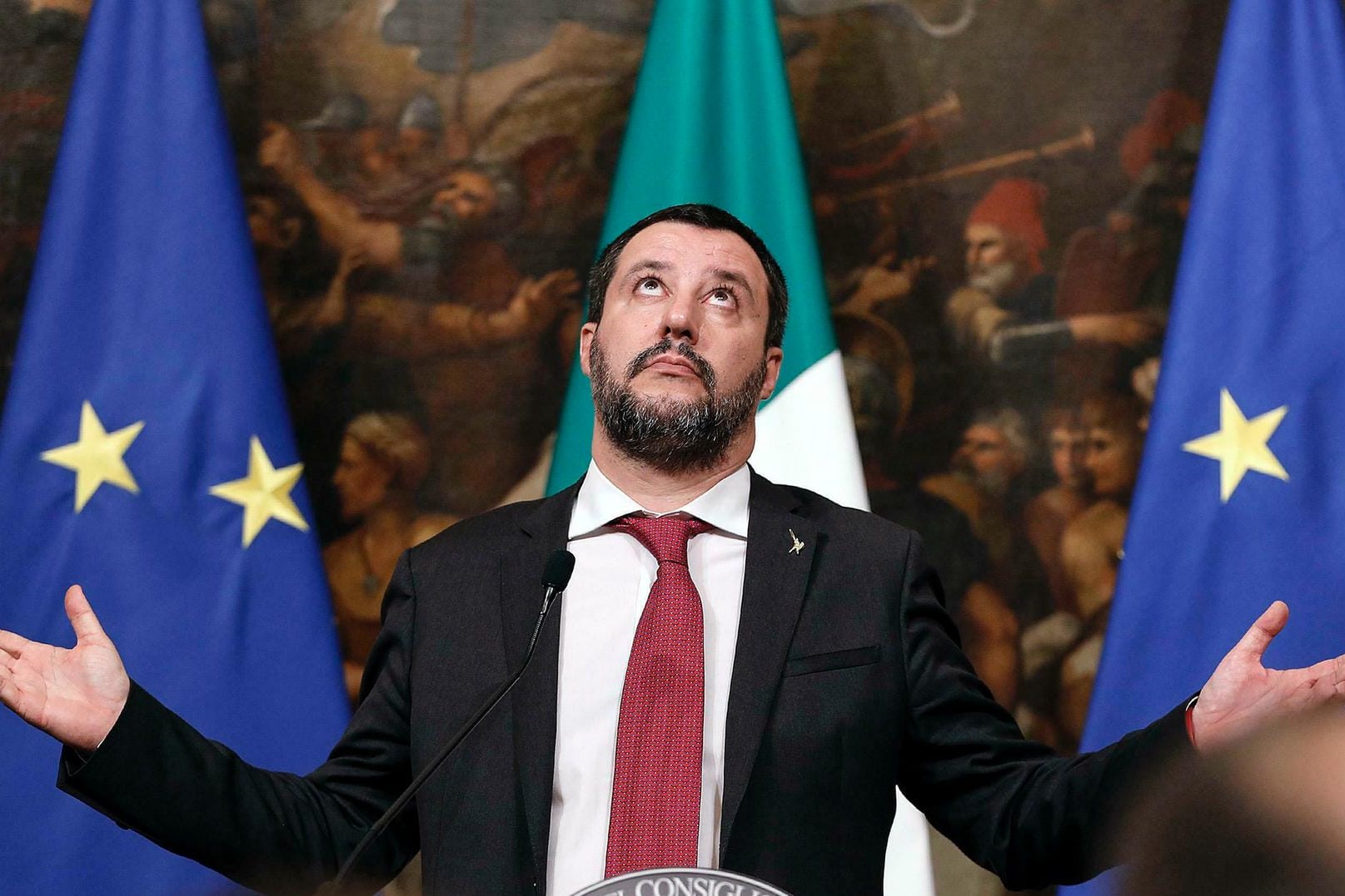 Der italienische Innenminister Matteo Salvini: Die Regierungskoalition aus Rechten und Populisten befindet sich in einem Dauerstreit.