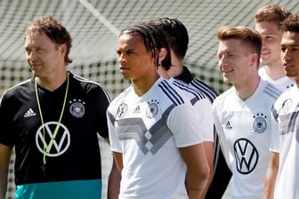 Co-Trainer Marcus Sorg beim Abschlusstraining mit dem DFB-Team.