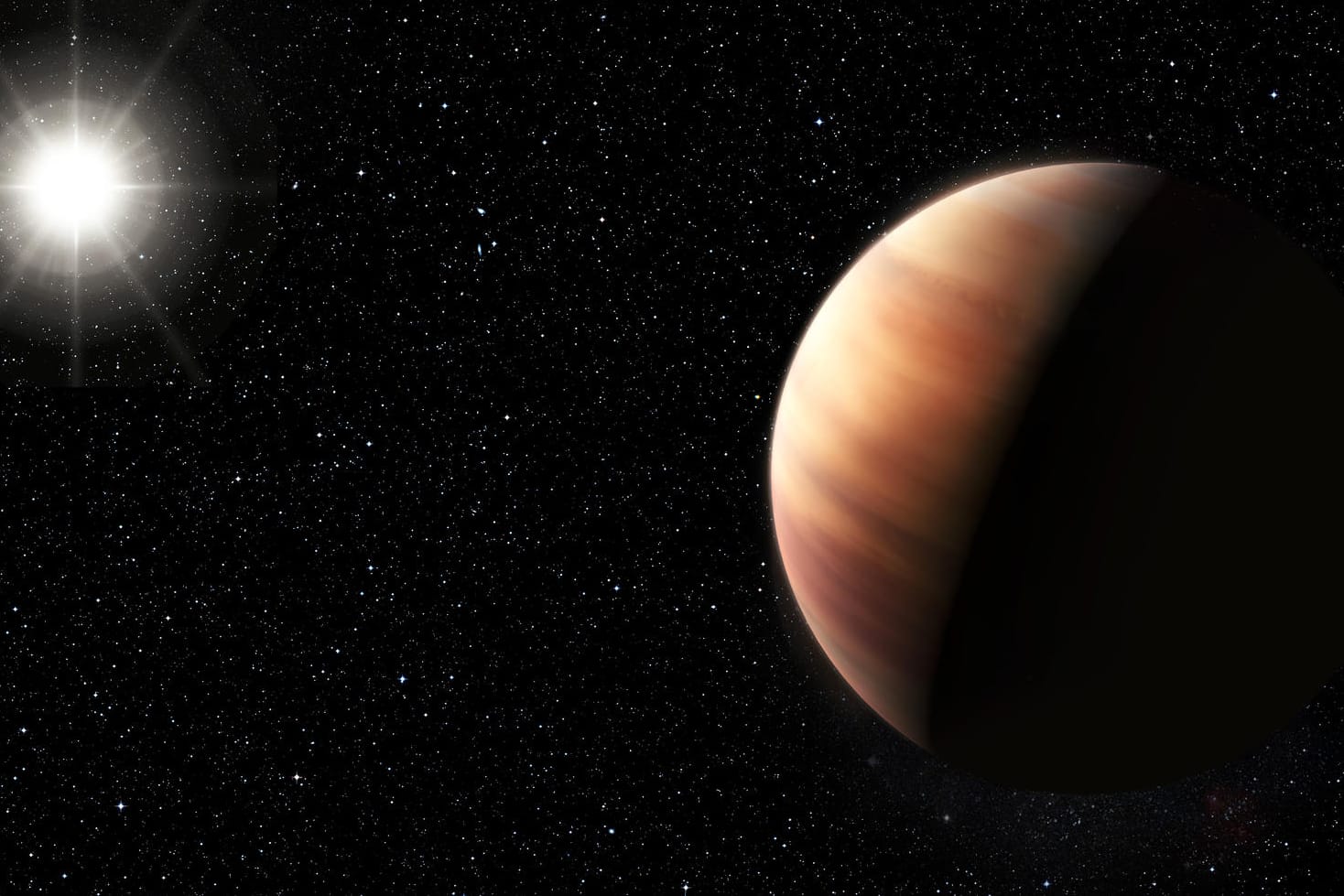 Diese künstlerische Darstellung zeigt einen Exo-Planten (r) der einen Stern umkreist: Erstmals darf die deutsche Öffentlichkeit einen Exoplaneten und seinen Stern benennen.