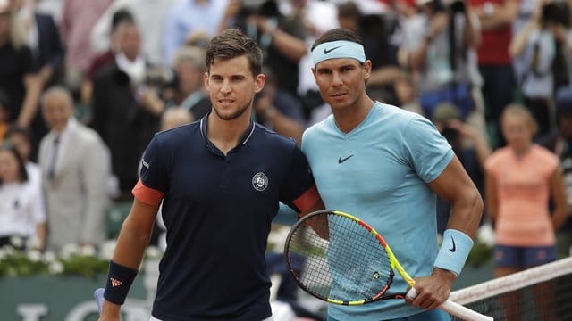 Dominic Thiem (l) und Rafael Nadal stehen sich erneut im French-Open-Endspiel gegenüber. Dominic Thiem (l) und Rafael Nadal stehen sich erneut im French-Open-Endspiel gegenüber.