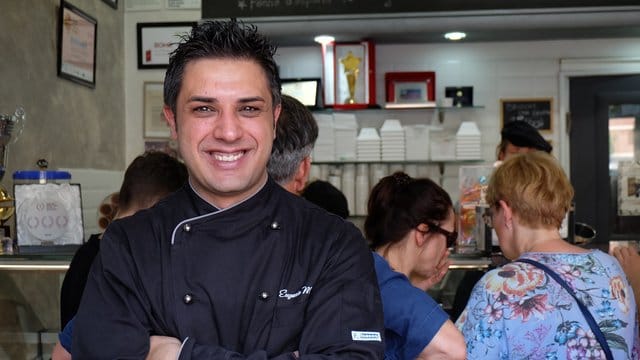 Eisexperte Eugenio Morrone in seiner Eisdiele "Cannolo Siciliano" in Rom.