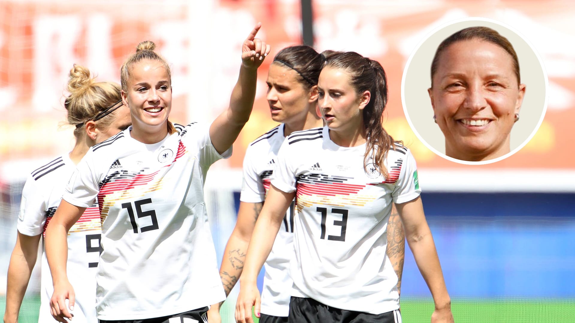 Die DFB-Frauen um Torschützin Giulia Gwinn (Nummer 15) jubeln: Der Auftakt gegen China ist gelungen.