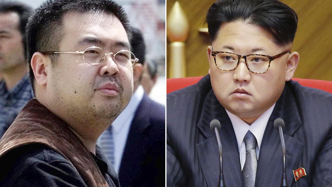 Ein Bild von Nordkoreas Machthaber Kim Jong Un (r.) und seinem Halbbruder Nam: Nam lebte vor seinem Tod lange im Ausland. (Archivbild)